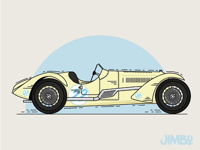 Talbot Lago T150c flat illustration simple