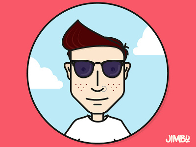 Jimbo character flat illustration portrait simple