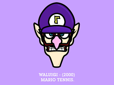 No.7 Waluigi flat illustration simple vector. waluigi