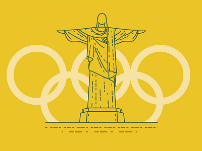 Rio 2016 flat icon illustration olympics simple vector.