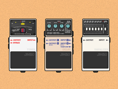 Guitar Pedals flat guitar pedals icon illustration simple vector.