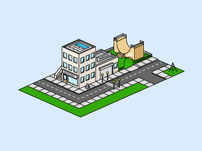 3d Street shop illustration