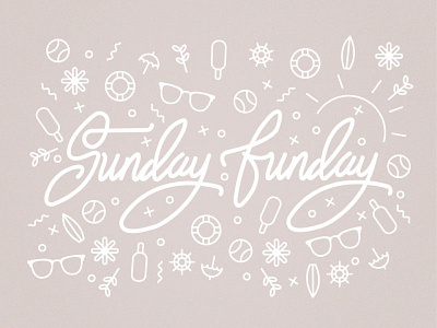 Sunday Funday icons illustration typography