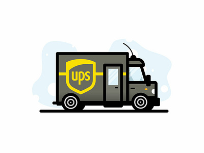 UPS Van Icon flat illustration vector