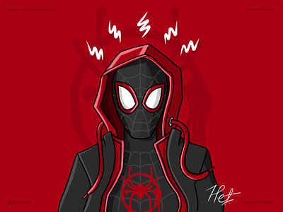 Spider-man into the spiderverse! cartoon character design flat graphic design illustration minimal vector