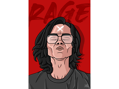 RAGE is injurious to health. cartoon character design flat illustration minimal vector