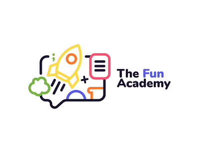 The Fun Academy academy branding education illustration logo school