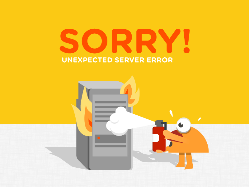 Fox Expenses Error 500 Page webapp ui illustration