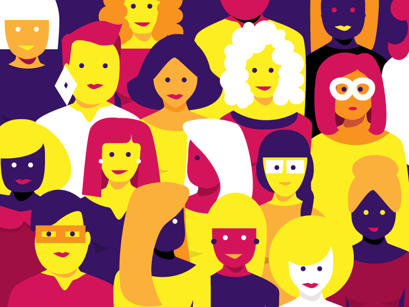 Perfiles Poderosos women feminist feminism female vector media illustration