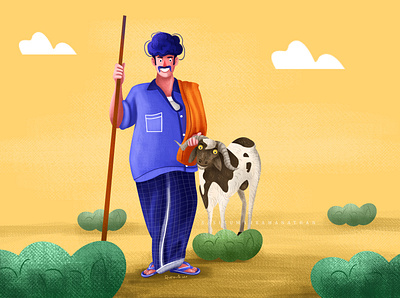 farmer character 5 character design illustraion villagelife