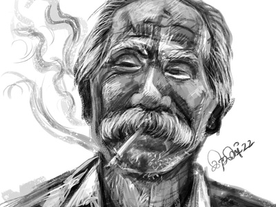 Oldman smoking