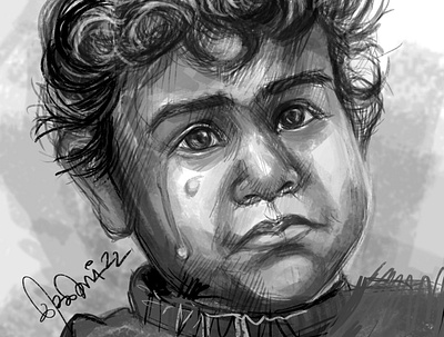 Little boy crying 2020trending illustration character illustration fine art illustration little boy trending illustration villagelife