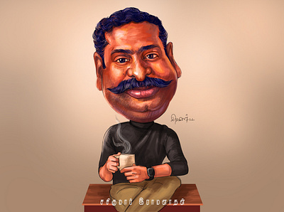 Suresh Sambandam (Kissflow Ceo) caricature caricature cartoon character design digital illustration illustration kissflow ceo sambandam ceo suresh sambandam uiux villagelife