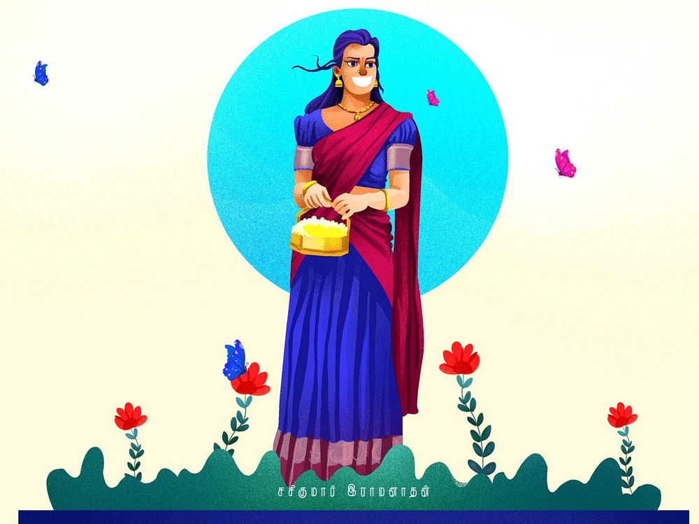 tamil-traditional-girl-designs-themes-templates-and-downloadable-graphic-elements-on-dribbble