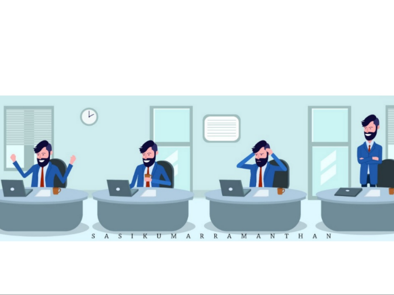 Business man working graphic vector illustration character design