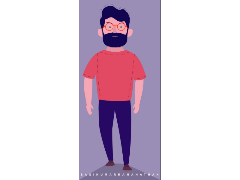 Man walking 2d vector illustration character illustration