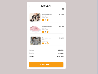 UI Design Challenge - My Cart