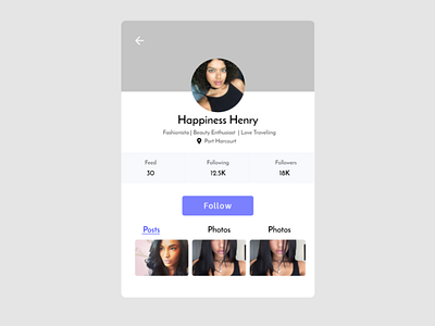 UI Design Challenge - User Profile Page