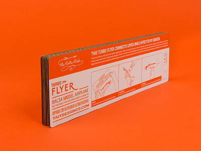 TAIT Turbo Flyer - Extra Mile Edition airplane branding cardboard clean illustration knockout orange packaging product retro screen printing usa
