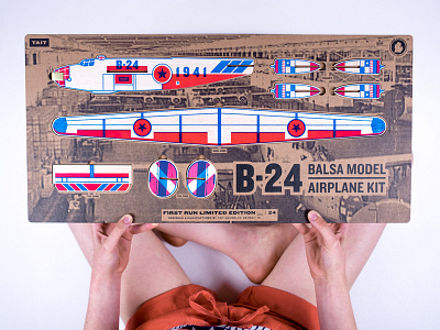 Limited Edition B-24 airplane b 24 b24 balsa cardboard detroit packaging usa
