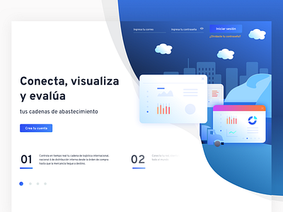 Software landing page illustration login product design sketch typography ui ux vector visual design web