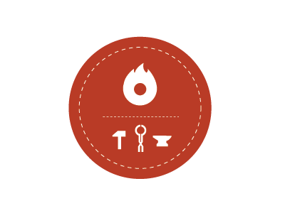 La Forge logo logo design coworking fire icon