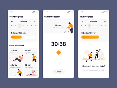 Daily UI #41 - Workout Tracker dailyui dailyui 041 exercise ios ios app mobile mobile app workout tracker xd