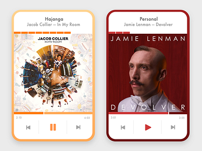 Adaptive Color Mini Player mockup music player ui