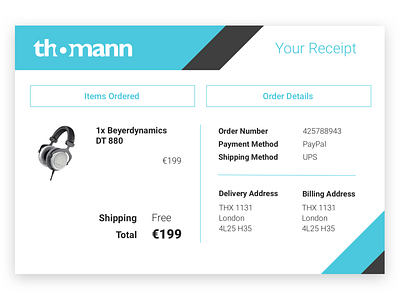 Daily UI #17 - Email Receipt