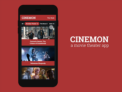 Cinemon - A Movie Theater App (Concept) adobexd app cinema ios madewithadobexd movie theater prototype