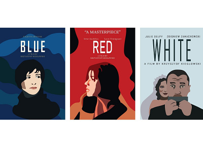 Three Colours trilogy - Krzysztof Kieślowski design illustration movie