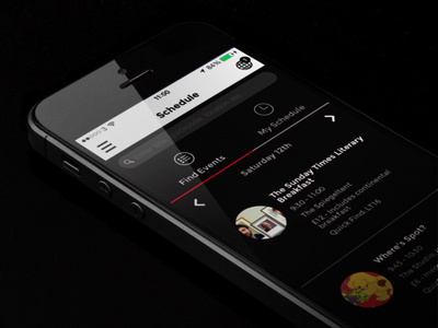 Qualia Festival App app black clean dark design festival flat ios iphone mobile mysterious ui