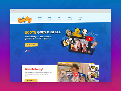Sooty Website Redesign design excitement kids nostalgic old school rebrand tv ui webdesign website