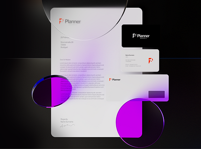 Planner Agency Stationary 3d branding graphic design