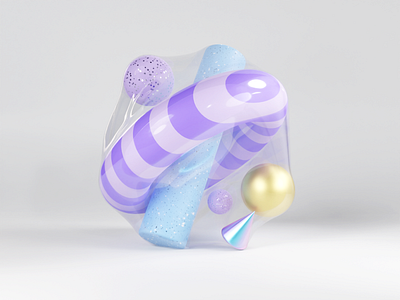 Personal Project - Plastic Wrap / Abstract 3D Shapes 3d 3d form 3d shape abstract blender blender cycles branding creative design graphic design illustration logo materials motion graphics plastic wrap ui