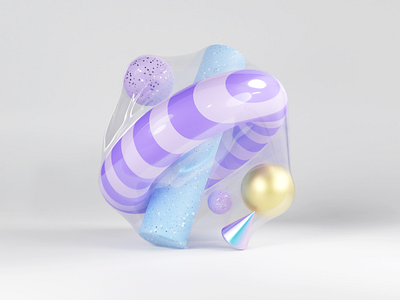 Personal Project - Plastic Wrap / Abstract 3D Shapes