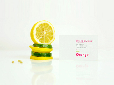 Orange You Handsome brand strategy bright business card citrus collateral focus lab identity logo design neon personality pr marketing print