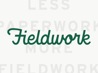 Less Paperwork, More Fieldwork brand strategy branding focus lab green logotype script tagline visual identity