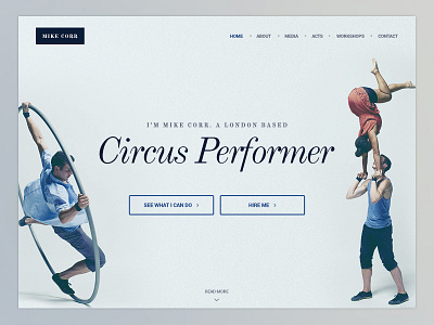 Circus Performer Website circus clean design performer portfolio ui website