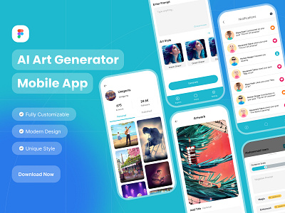 AI Art Generator Mobile App Description: ai art generator art and technology artificial intelligence artistic expression artwork gallery collaborative features customizable settings interactive interface machine learning mobile app neural networks social media integration
