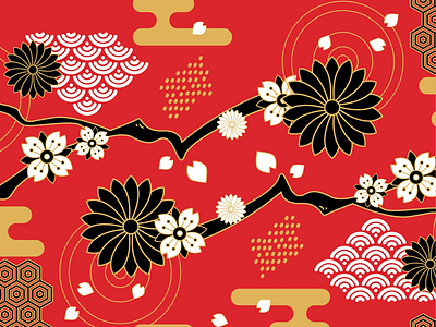 Japanese flowery pattern