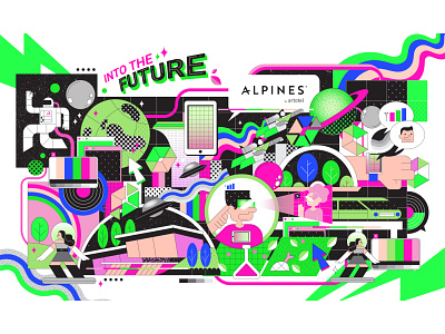 into the future artwork branding graphic design illustration illustration art illustrator vector vector illustration