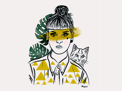 Portrait of a Girl with a Cat