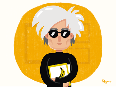 Andy Warhol andy warhol art arte artist cartoon character character design desenhar desenho animado design flat flat design illustration illustrator ilustrador ilustração minimalist personagem portrait vector