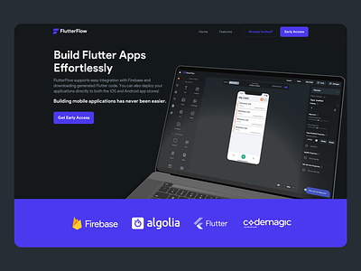 Flutter Flow Landing Page app builder builders flutter flutterflow landingpage nocode web webflow webpage