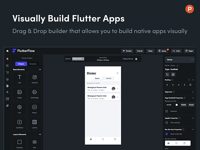 FlutterFlow on Product Hunt app app builder app design design flutter nocode product design producthunt ui uiux ux web