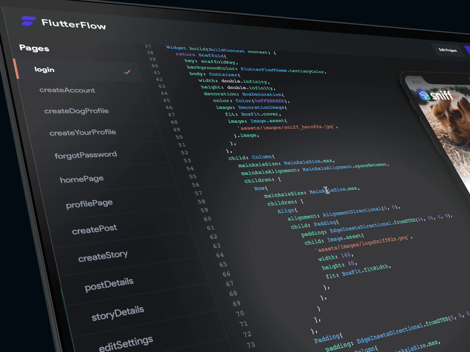 Code View in Flutterflow by Andrew Daniels on Dribbble