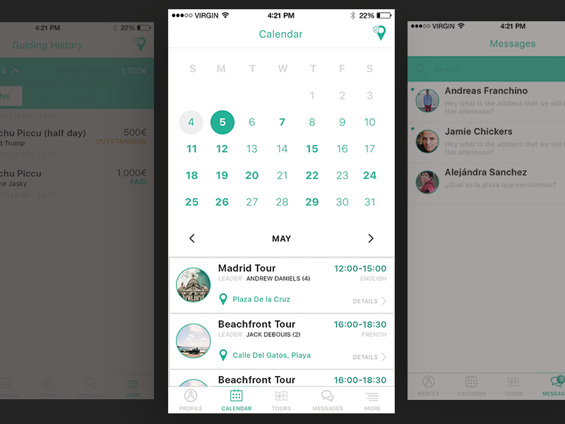 Tour Guide Back Office | Travel App by Andrew Daniels on Dribbble