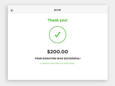 Donation Confirmed confirm screen confirmation donation form ipad ipad app payment typography ux