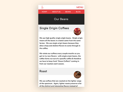 Sudden Coffee // Bean Education Page coffee css html instant coffee mobile roaster specialty coffee sudden coffee third wave web